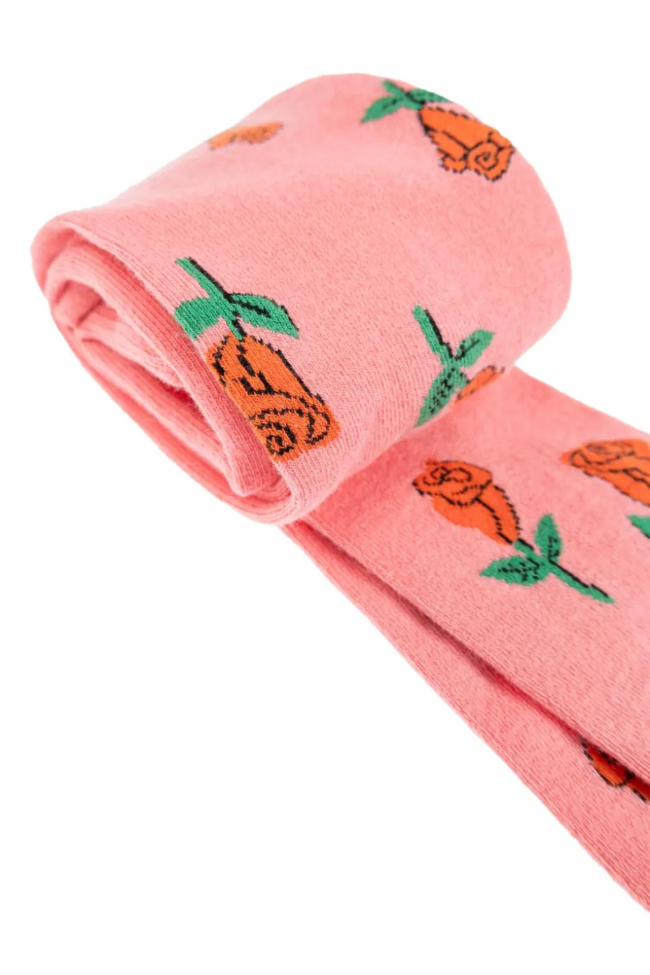 Mini Rodini PINK Cotton tights with floral motif