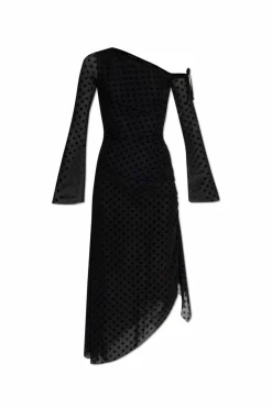 MISBHV BLACK Dress with monogram and velvet finish