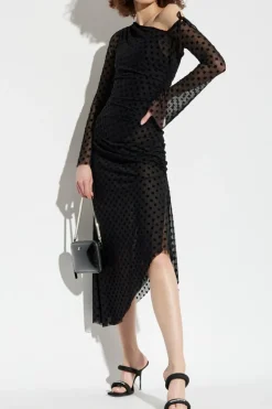 MISBHV BLACK Dress with monogram and velvet finish