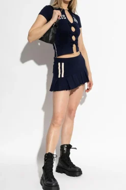 MISBHV NAVY BLUE Pleated skirt
