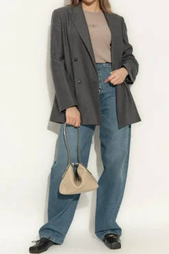 MM6 Maison Margiela beige Ribbed top