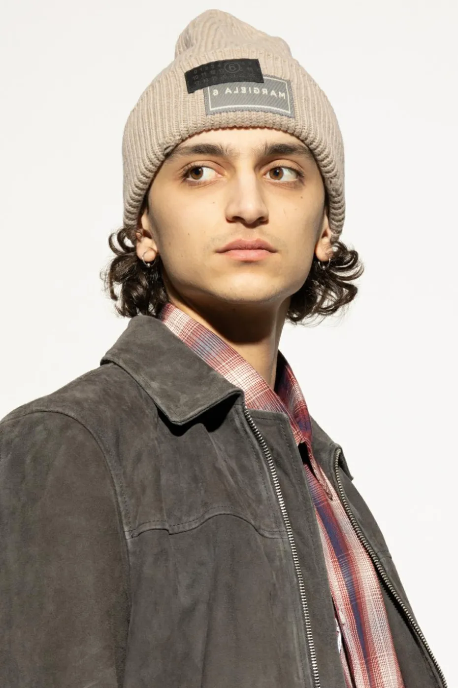 MM6 Maison Margiela beige Wool hat