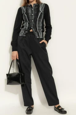 MM6 Maison Margiela BLACK Cardigan with print