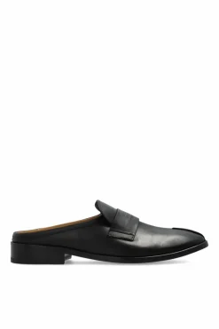MM6 Maison Margiela BLACK Leather slides