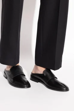 MM6 Maison Margiela BLACK Leather slides
