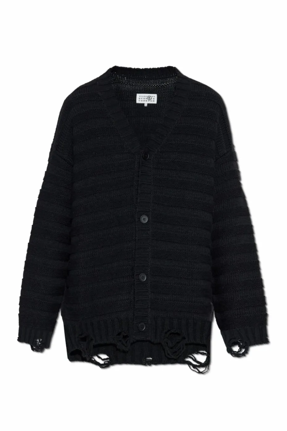 MM6 Maison Margiela BLACK Cardigan with wool trim