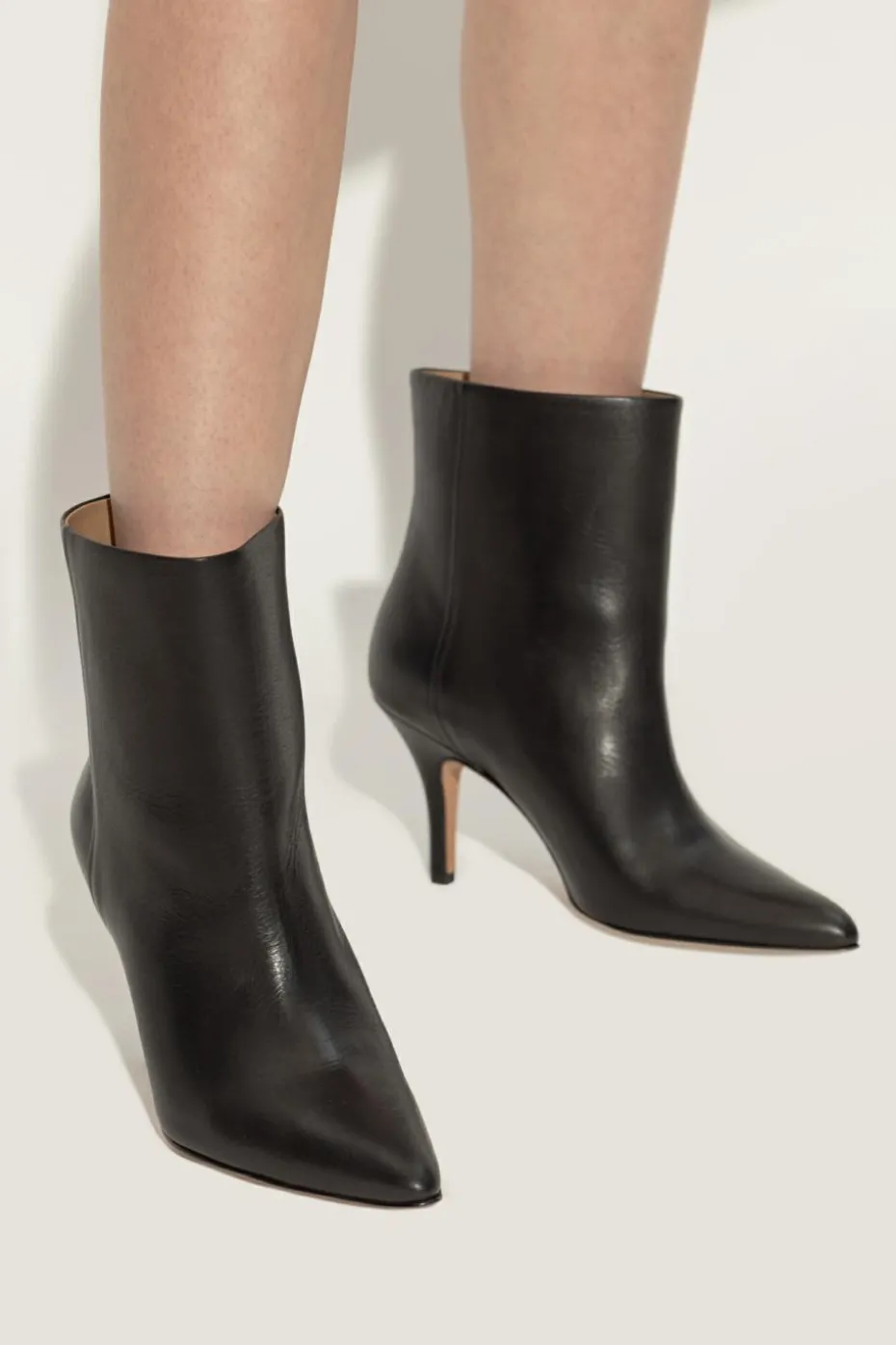 MM6 Maison Margiela BLACK Leather heeled ankle boots