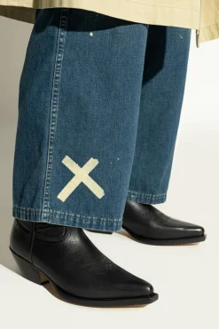 MM6 Maison Margiela BLACK Leather cowboy boots
