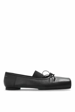 MM6 Maison Margiela BLACK Leather ballet flats
