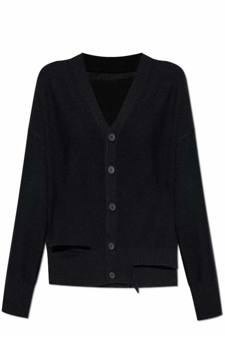 MM6 Maison Margiela BLACK Cardigan with wool trim