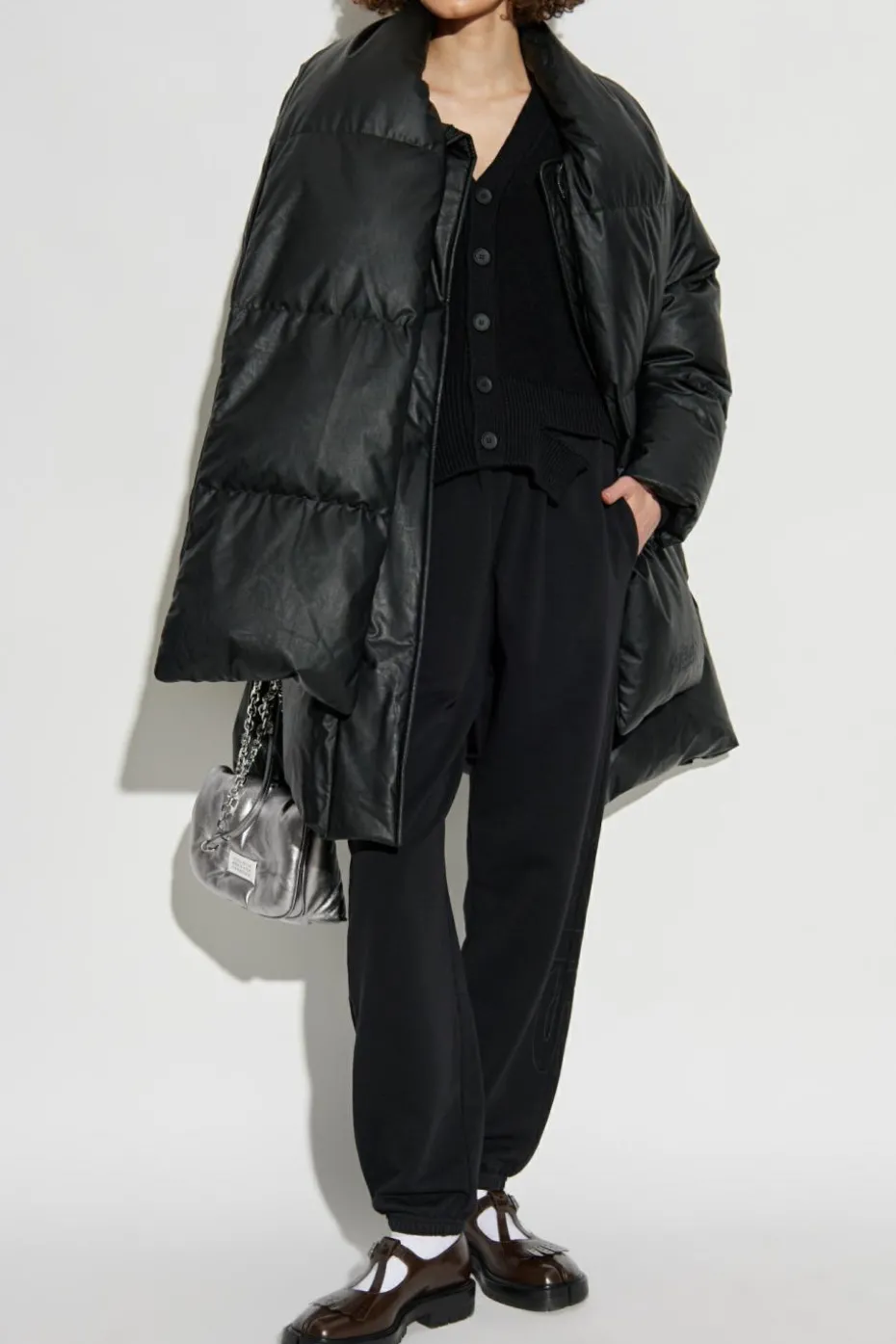 MM6 Maison Margiela BLACK Cardigan with wool trim