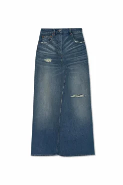 MM6 Maison Margiela BLUE Denim skirt with vintage effect