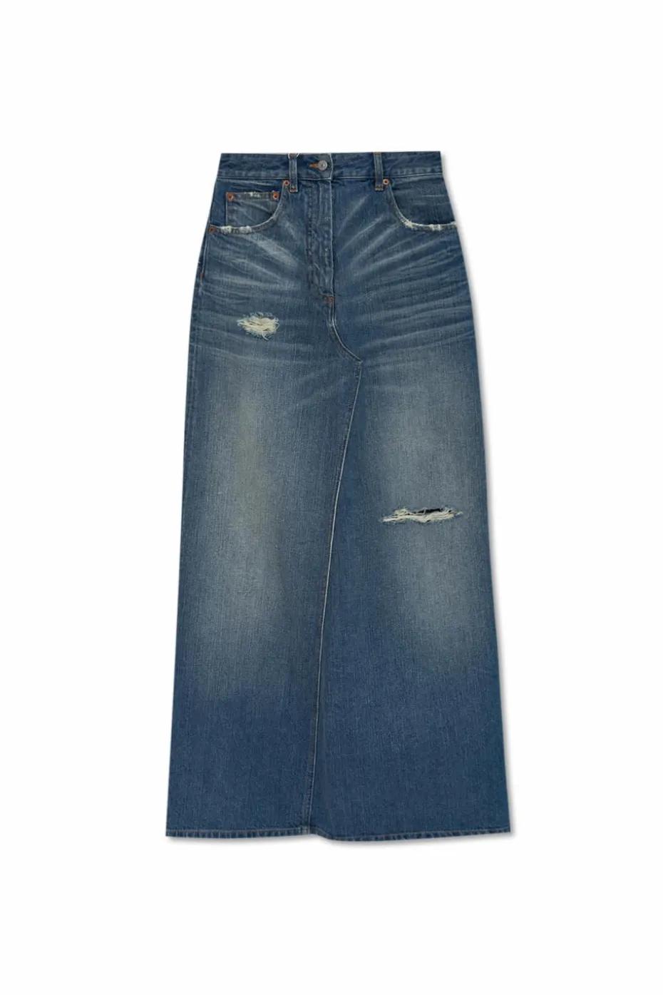 MM6 Maison Margiela BLUE Denim skirt with vintage effect