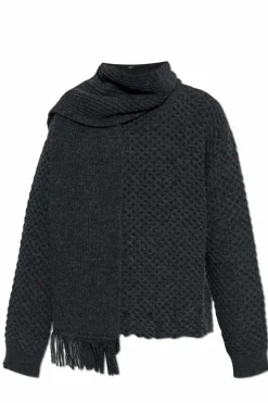 MM6 Maison Margiela GREY Sweater with wool trim