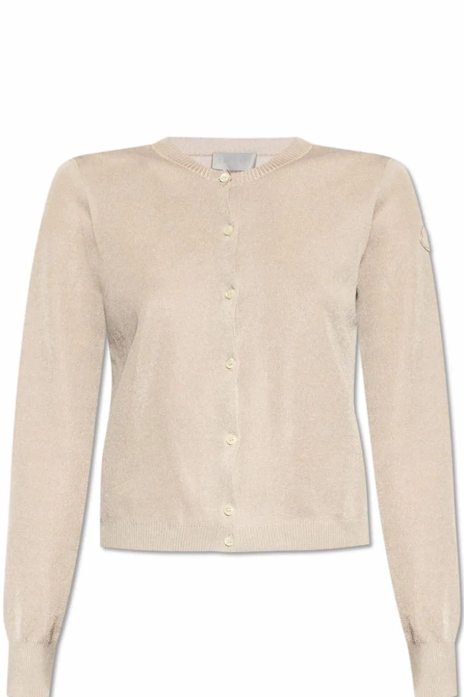 Moncler beige Cardigan with a shimmering finish