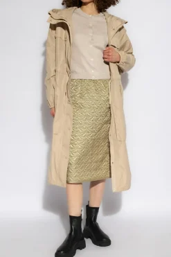 Moncler beige Cardigan with a shimmering finish