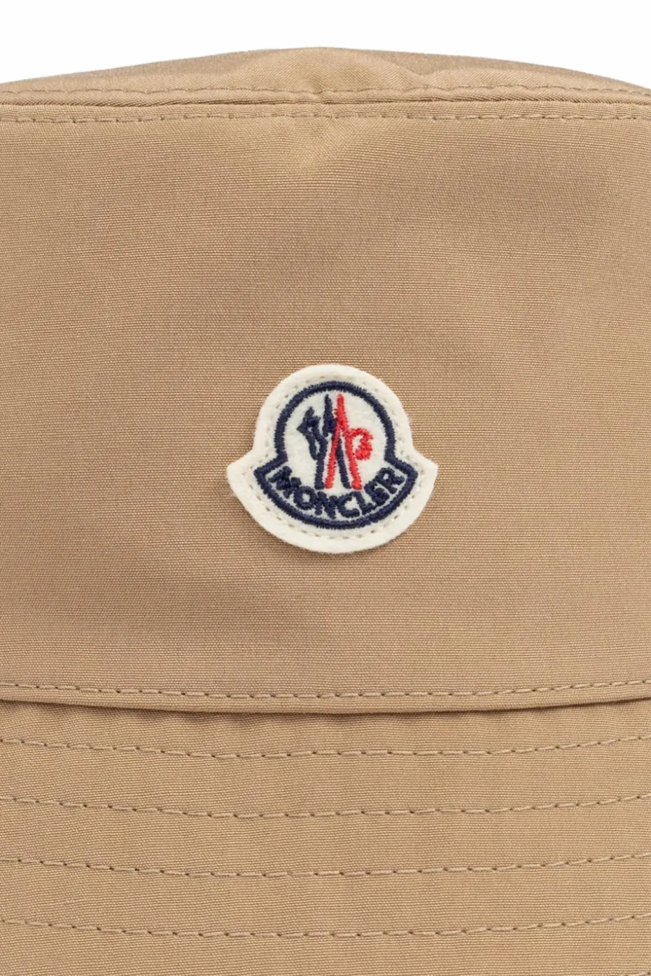 Moncler beige Hat with logo patch