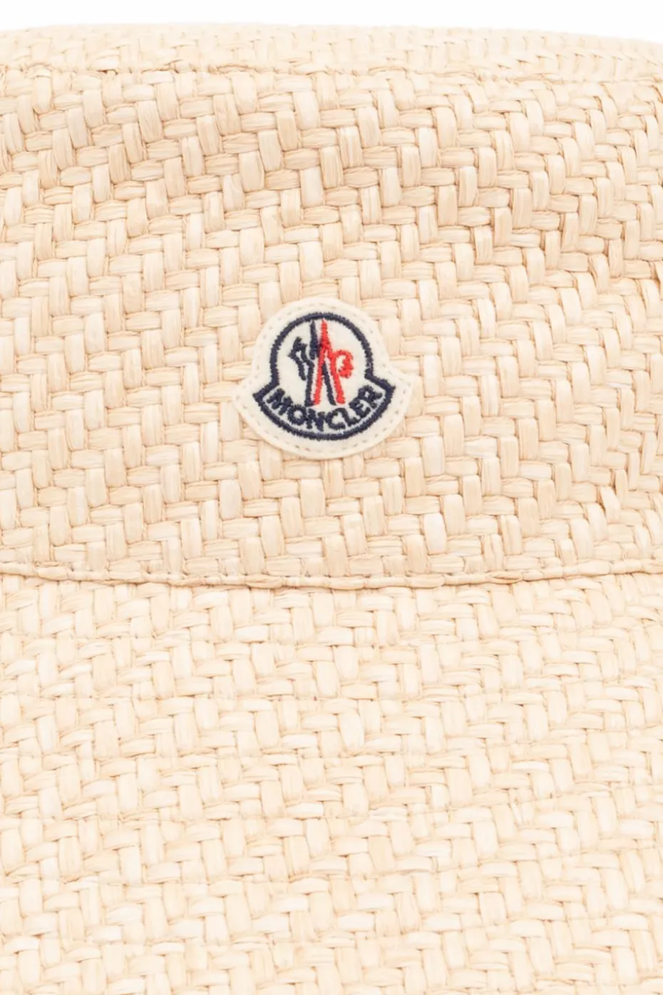 Moncler beige Hat with logo patch