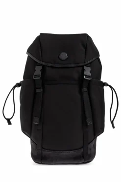 Moncler BLACK Backpack with logo patch