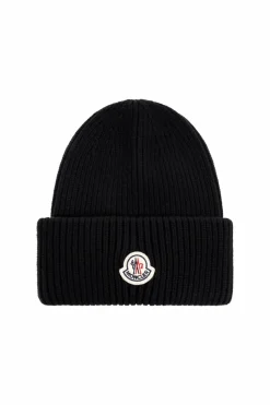 Moncler BLACK Cap with logo patch