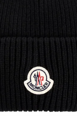 Moncler BLACK Cap with logo patch