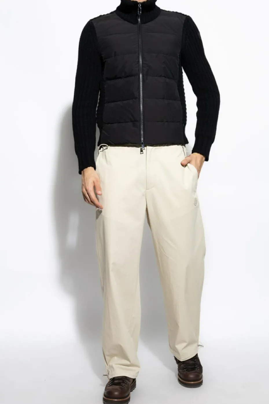 Moncler BLACK Cardigan with quilted front