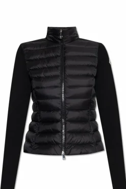 Moncler BLACK Cardigan with quilted front