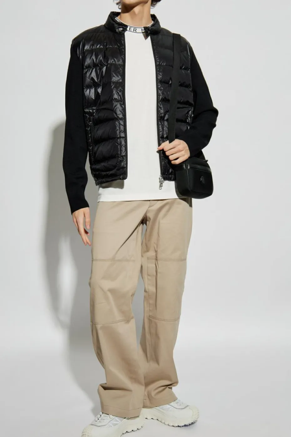 Moncler BLACK Cardigan with down insert