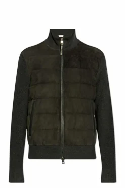 Moncler BLACK Cardigan with quilted front