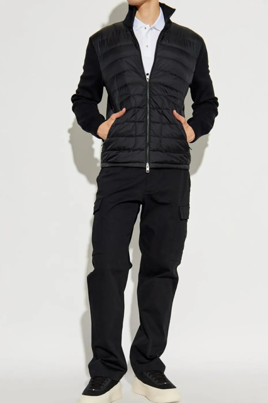 Moncler BLACK Cardigan with down front