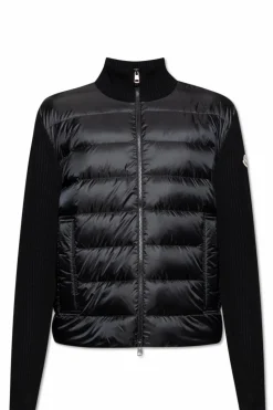 Moncler BLACK Cardigan with quilted front