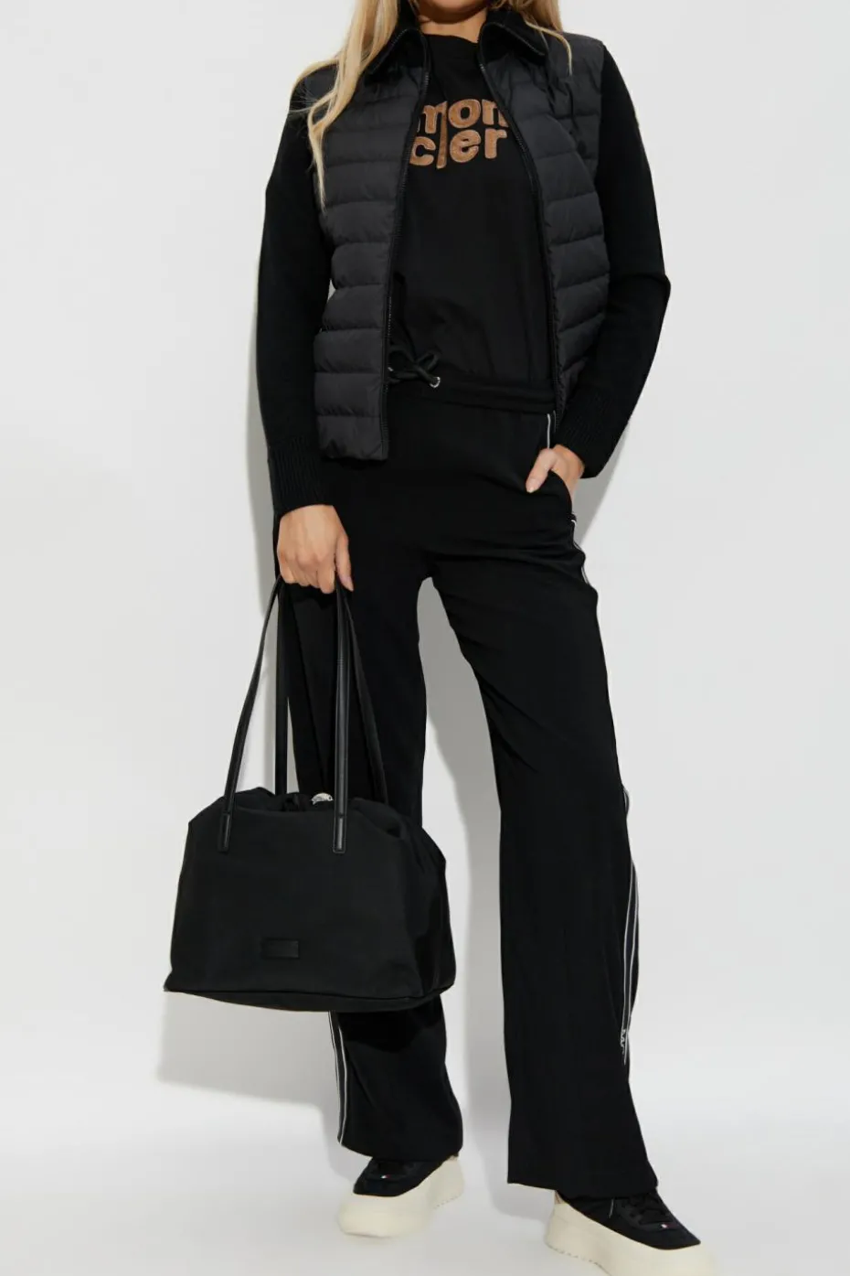 Moncler BLACK Cardigan with stand-up collar