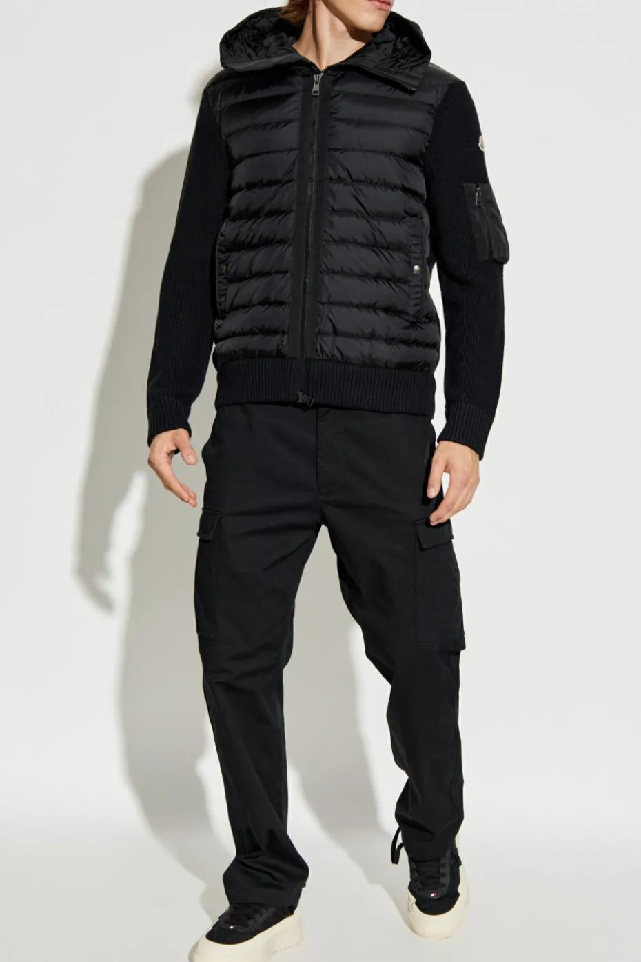 Moncler BLACK Cardigan with down front