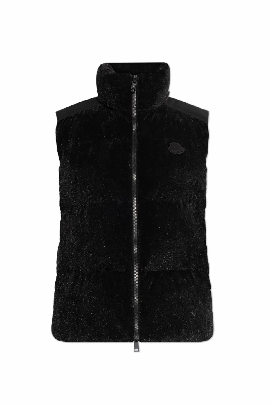 Moncler BLACK Down vest with lurex thread
