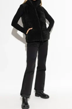Moncler BLACK Down vest with lurex thread