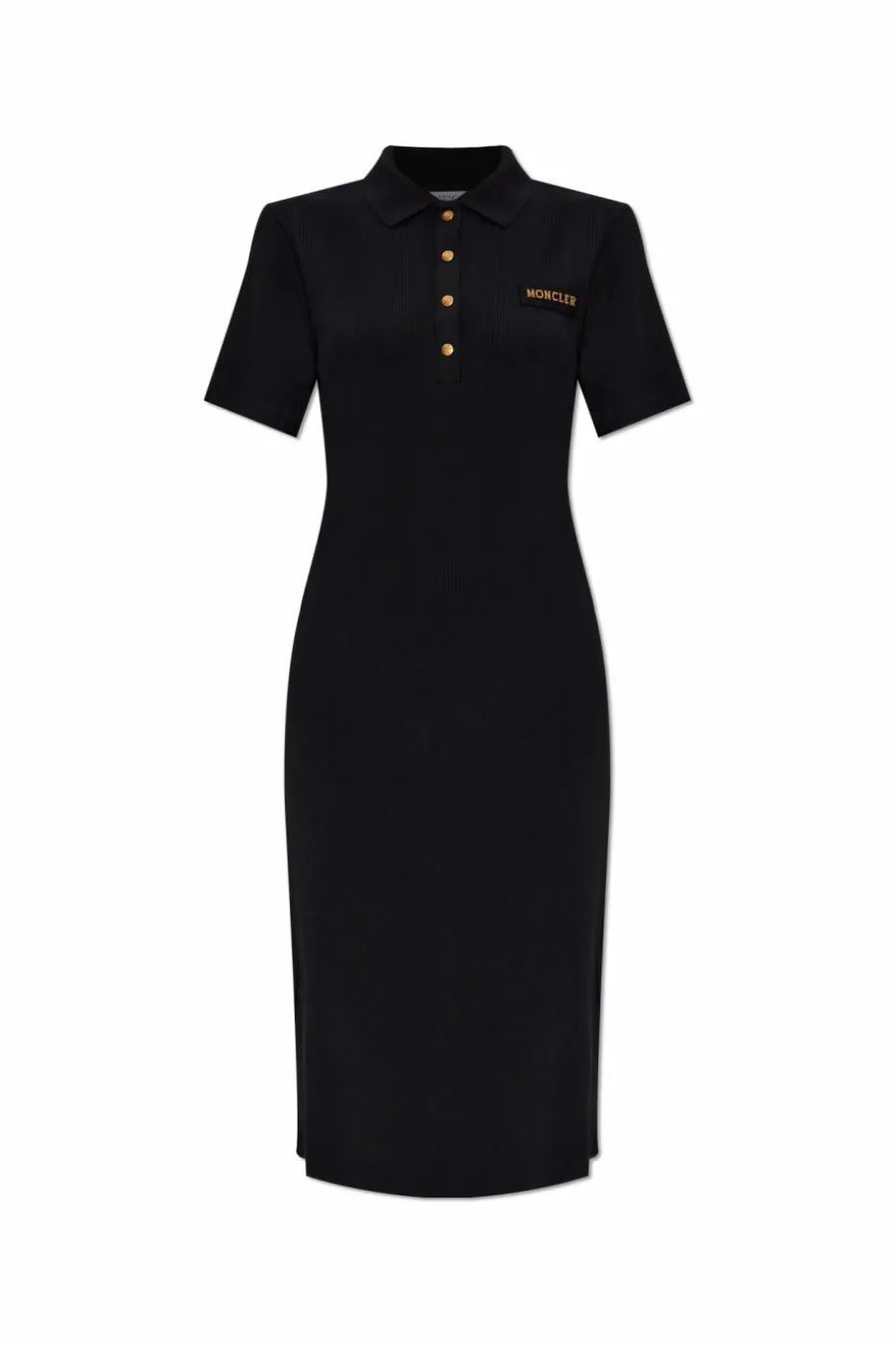 Moncler BLACK Dress with logo patch