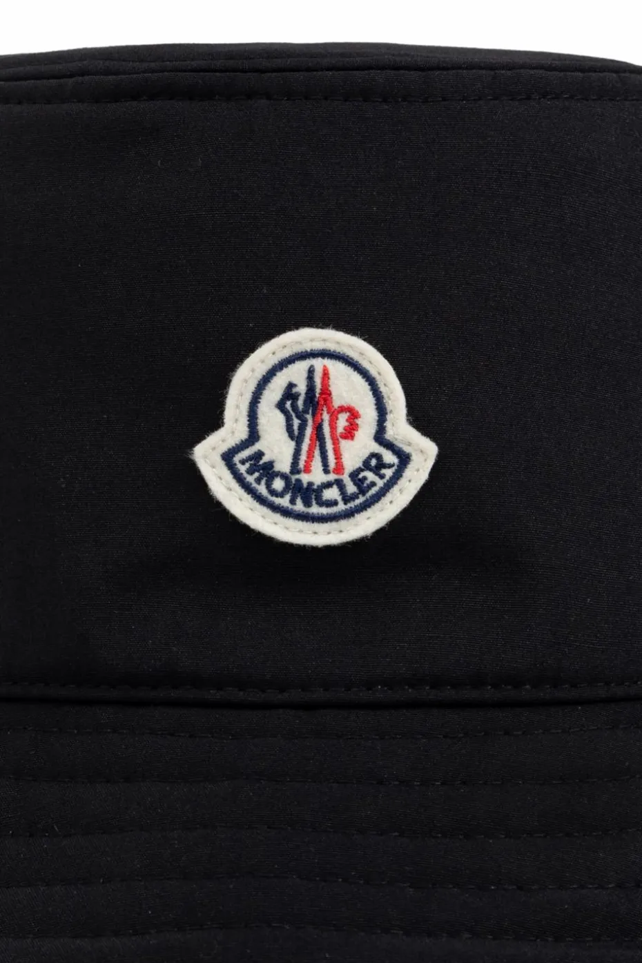 Moncler BLACK Hat with logo patch