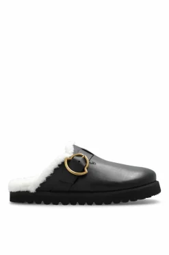 Moncler BLACK Leather slides
