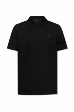 Moncler BLACK Polo with logo patch