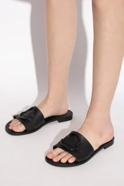 Moncler BLACK Slides with logo