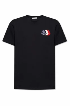 Moncler BLACK T-shirt with patches