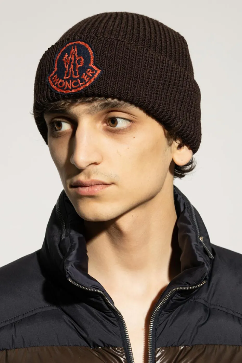 Moncler BROWN Cap with logo patch