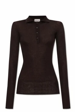 Moncler BROWN Wool polo