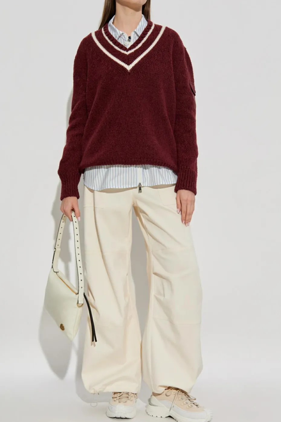 Moncler BURGUNDY Wool sweater