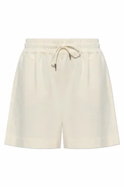 Moncler cream Cotton shorts with logo patch
