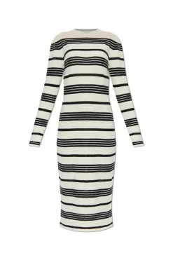 Moncler cream Dress with stripe pattern