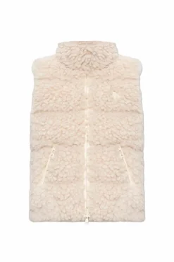 Moncler cream Faux fur vest