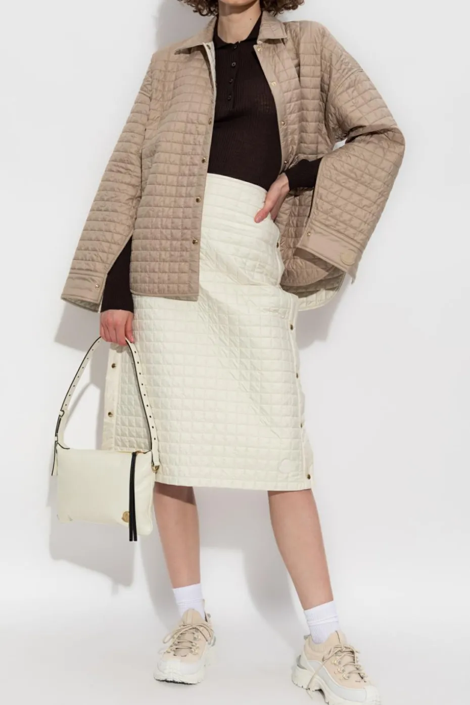 Moncler cream Quilted skirt