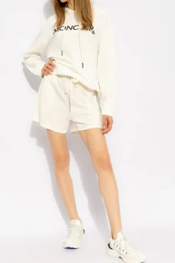 Moncler cream Shorts with logo