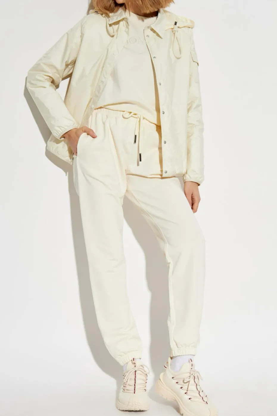 Moncler cream Sweatpants with logo